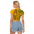 Africa Dashiki Raglan Cropped T Shirt African Tribal Art Mixed Polynesian Tattoo Gold Color Unique LT9 - Polynesian Pride