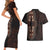 Africa Dashiki Couples Matching Short Sleeve Bodycon Dress and Hawaiian Shirt African Tribal Art Mixed Polynesian Tattoo Red Color Unique LT9 - Polynesian Pride