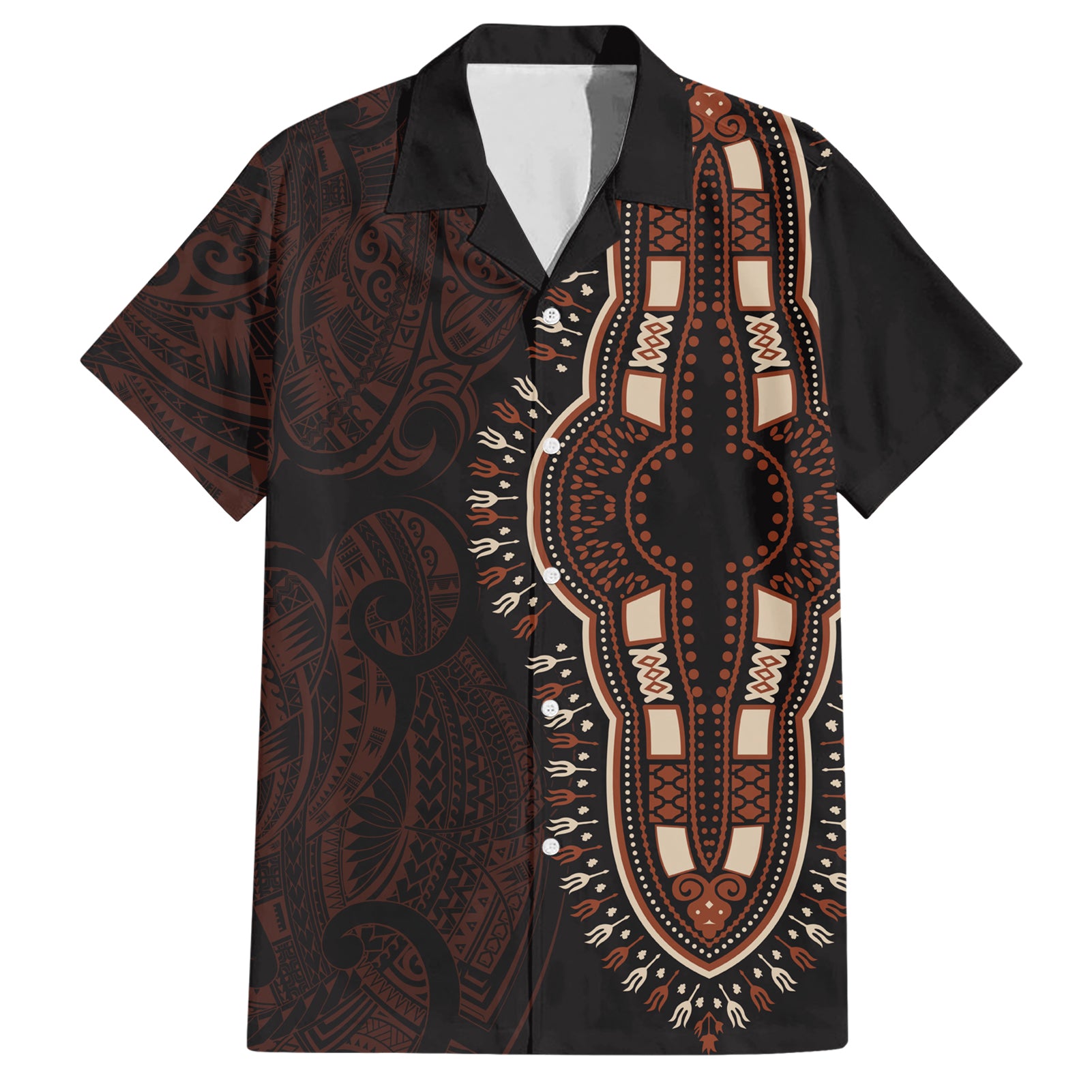 Africa Dashiki Hawaiian Shirt African Tribal Art Mixed Polynesian Tattoo Red Color Unique LT9 Red - Polynesian Pride