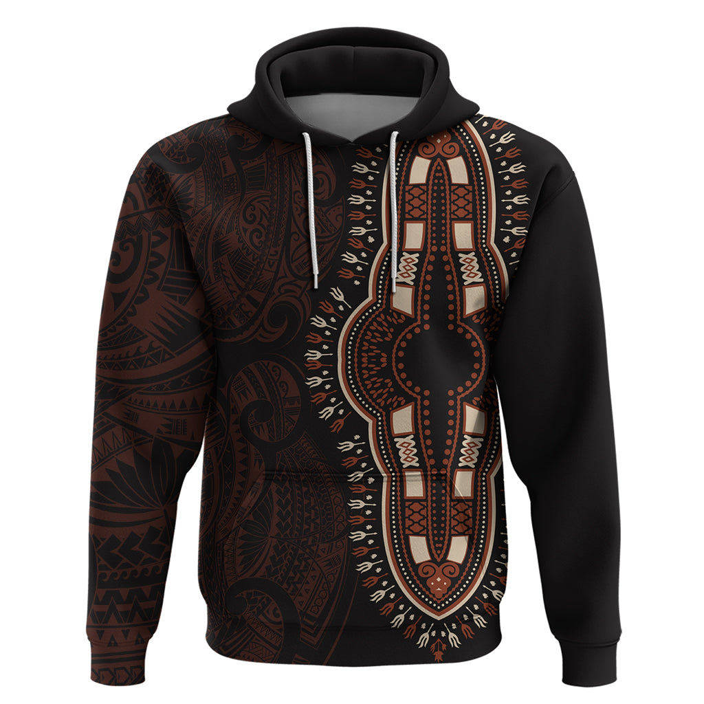 Africa Dashiki Hoodie African Tribal Art Mixed Polynesian Tattoo Red Color Unique LT9 Pullover Hoodie Red - Polynesian Pride