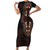 Africa Dashiki Short Sleeve Bodycon Dress African Tribal Art Mixed Polynesian Tattoo Red Color Unique LT9 Long Dress Red - Polynesian Pride
