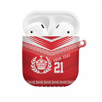 Custom Mate Ma'a Tonga Heritage AirPods Case Pacific Tribal Rugby Red Edition - Polynesian Pride