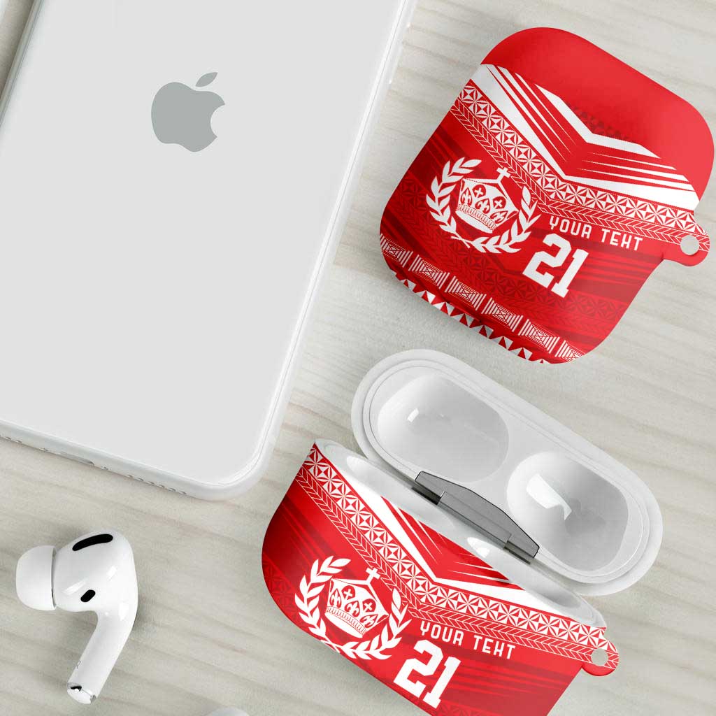 Custom Mate Ma'a Tonga Heritage AirPods Case Pacific Tribal Rugby Red Edition - Polynesian Pride