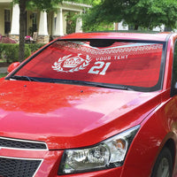 Custom Mate Ma'a Tonga Heritage Auto Sun Shade Pacific Tribal Rugby Red Edition - Polynesian Pride