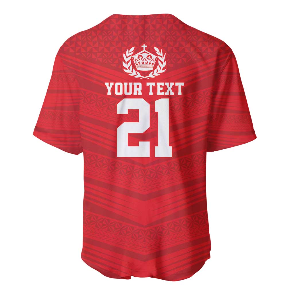 Custom Mate Ma'a Tonga Heritage Baseball Jersey Pacific Tribal Rugby Red Edition - Polynesian Pride