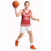 Custom Mate Ma'a Tonga Heritage Basketball Jersey Pacific Tribal Rugby Red Edition - Polynesian Pride