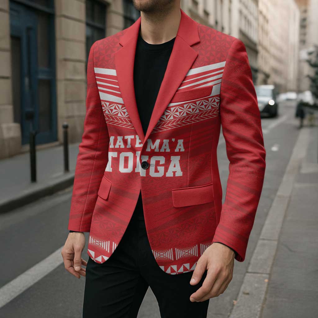 Custom Mate Ma'a Tonga Heritage Blazer Pacific Tribal Rugby Red Edition - Polynesian Pride