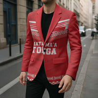 Custom Mate Ma'a Tonga Heritage Blazer Pacific Tribal Rugby Red Edition - Polynesian Pride