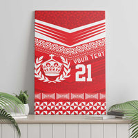 Custom Mate Ma'a Tonga Heritage Canvas Wall Art Pacific Tribal Rugby Red Edition - Polynesian Pride