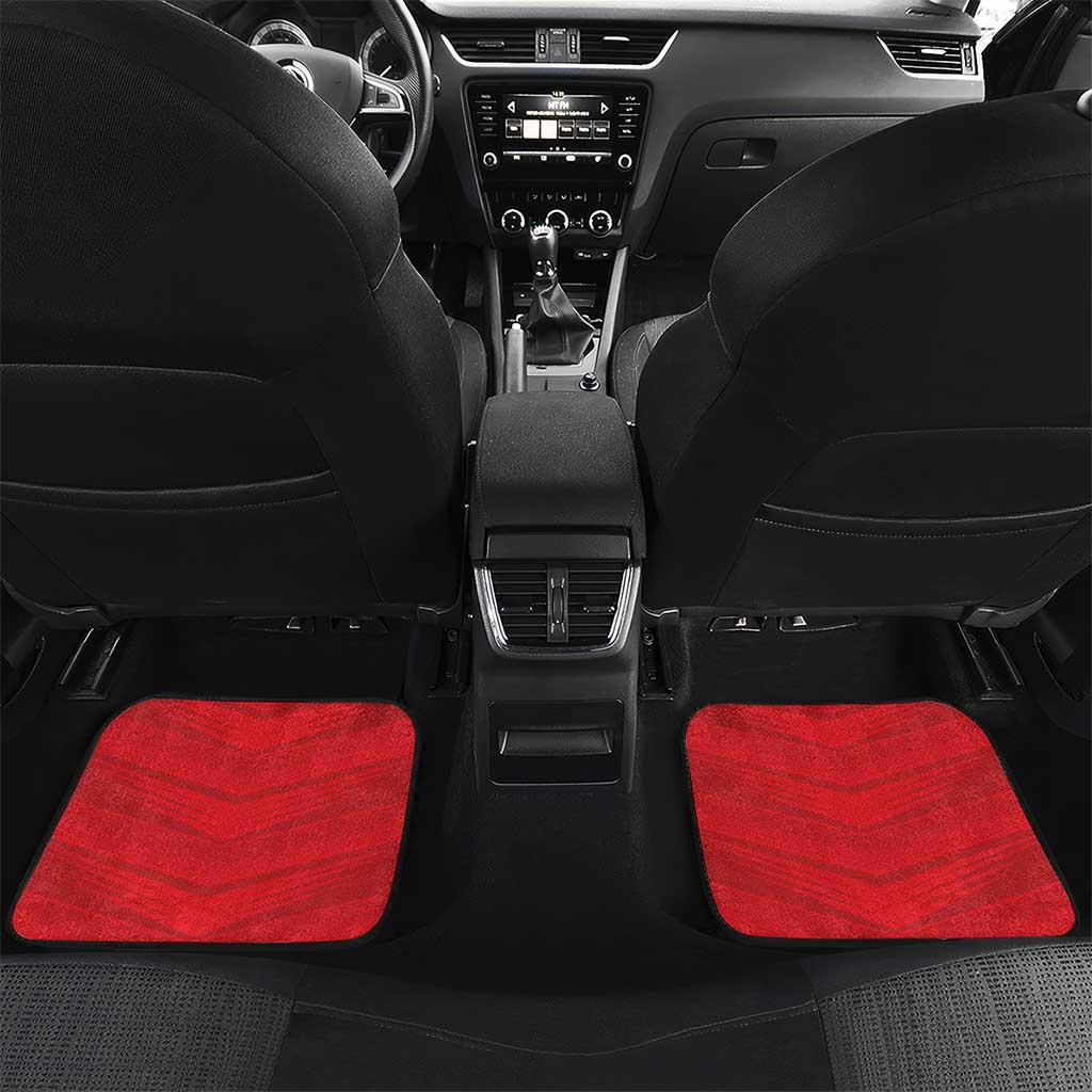 Custom Mate Ma'a Tonga Heritage Car Mats Pacific Tribal Rugby Red Edition - Polynesian Pride