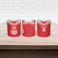 Custom Mate Ma'a Tonga Heritage Ceramic Mug Pacific Tribal Rugby Red Edition - Polynesian Pride