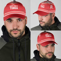 Custom Mate Ma'a Tonga Heritage Classic Cap Pacific Tribal Rugby Red Edition - Polynesian Pride
