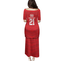 Custom Mate Ma'a Tonga Heritage Family Matching Puletasi and Hawaiian Shirt Pacific Tribal Rugby Red Edition - Polynesian Pride