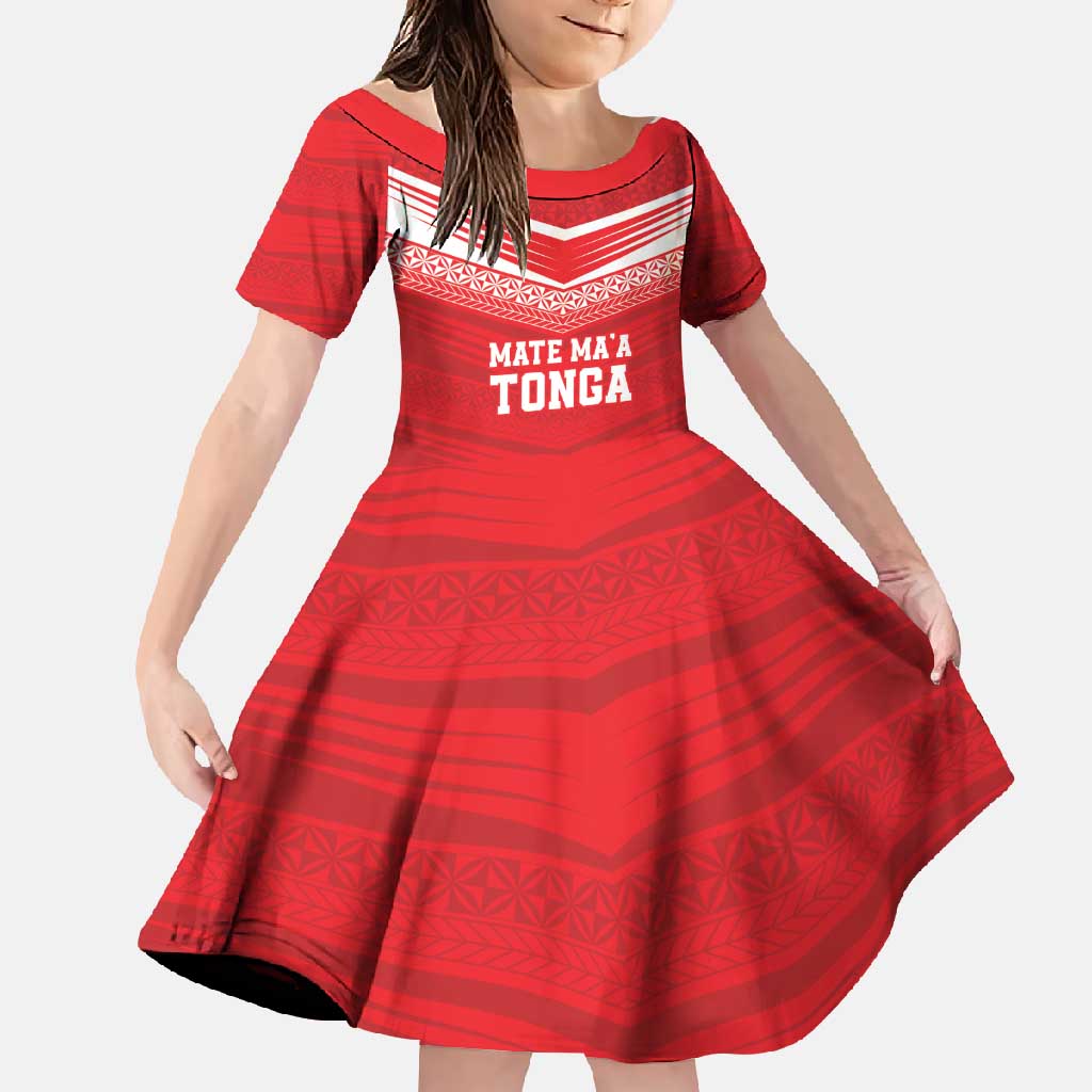 Custom Mate Ma'a Tonga Heritage Family Matching Tank Maxi Dress and Hawaiian Shirt Pacific Tribal Rugby Red Edition - Polynesian Pride