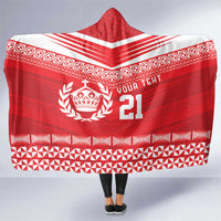 Custom Mate Ma'a Tonga Heritage Hooded Blanket Pacific Tribal Rugby Red Edition - Polynesian Pride