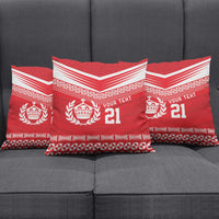Custom Mate Ma'a Tonga Heritage Pillow Cover Pacific Tribal Rugby Red Edition - Polynesian Pride