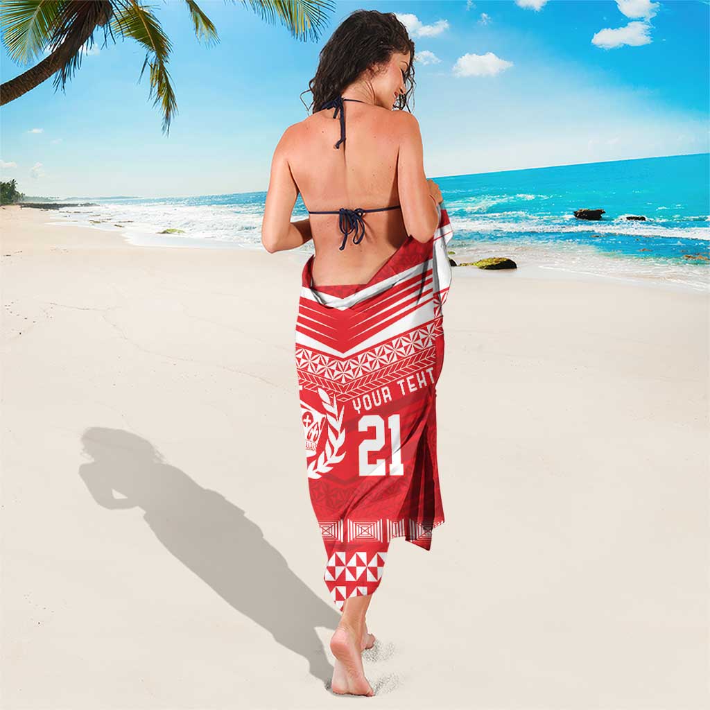 Custom Mate Ma'a Tonga Heritage Sarong Pacific Tribal Rugby Red Edition - Polynesian Pride