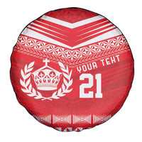 Custom Mate Ma'a Tonga Heritage Spare Tire Cover Pacific Tribal Rugby Red Edition - Polynesian Pride