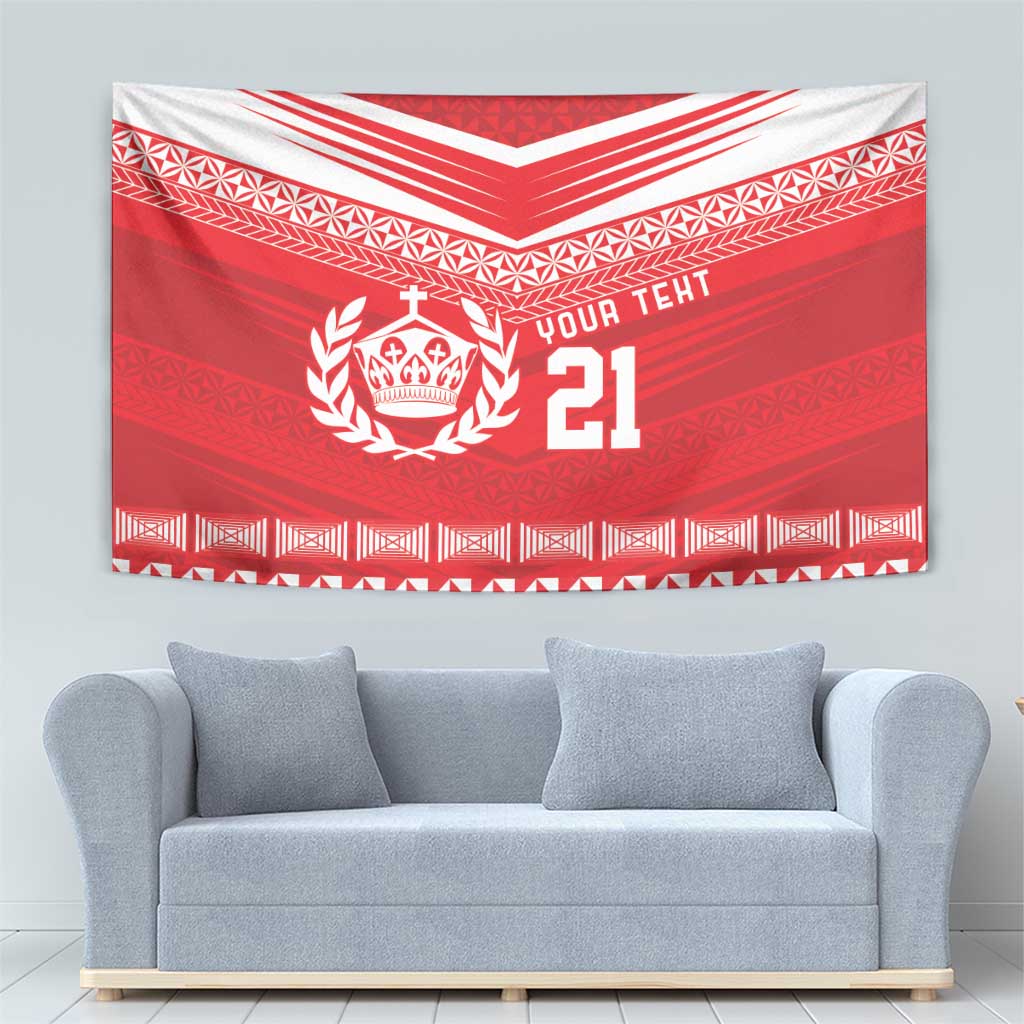 Custom Mate Ma'a Tonga Heritage Tapestry Pacific Tribal Rugby Red Edition - Polynesian Pride