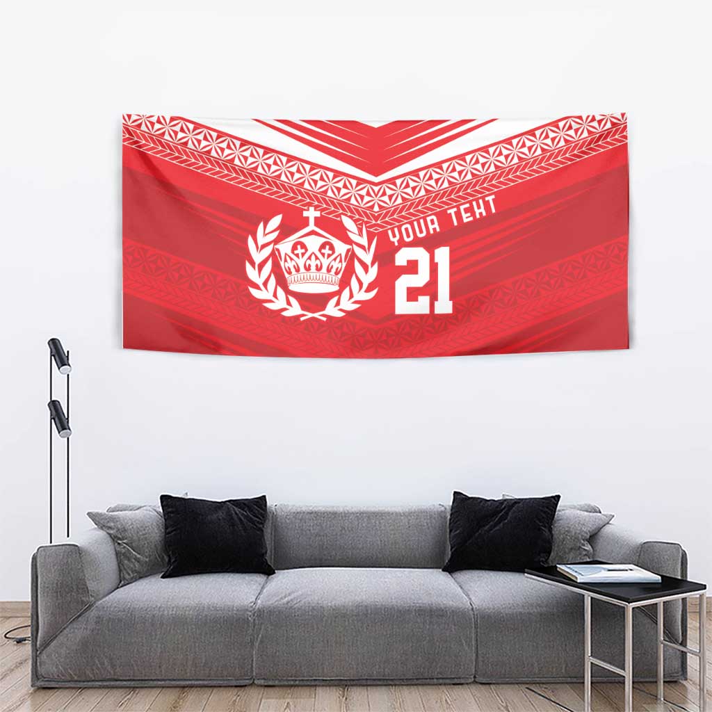 Custom Mate Ma'a Tonga Heritage Tapestry Pacific Tribal Rugby Red Edition - Polynesian Pride