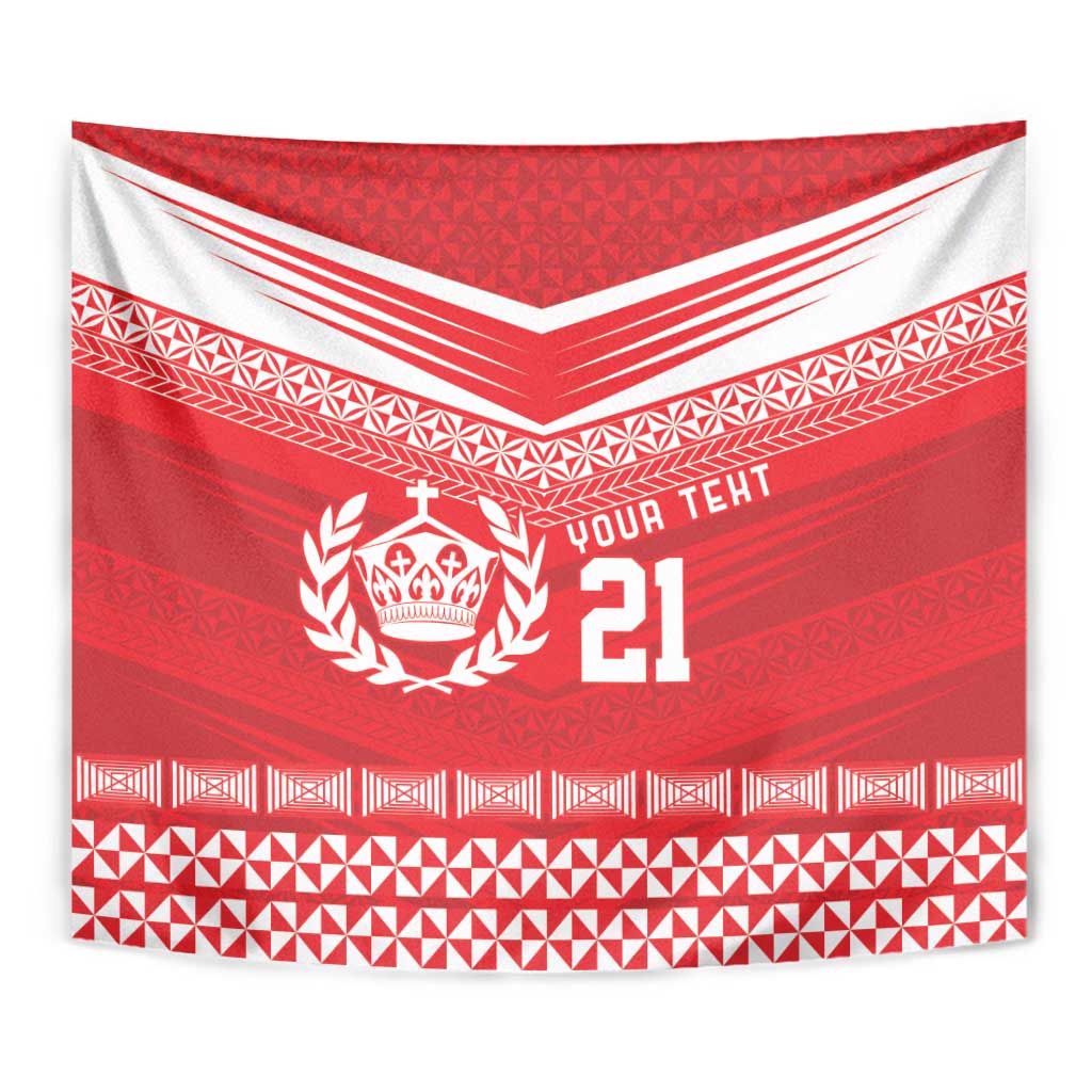 Custom Mate Ma'a Tonga Heritage Tapestry Pacific Tribal Rugby Red Edition - Polynesian Pride