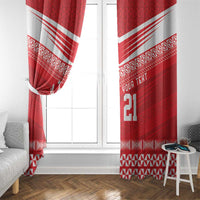 Custom Mate Ma'a Tonga Heritage Window Curtain Pacific Tribal Rugby Red Edition - Polynesian Pride
