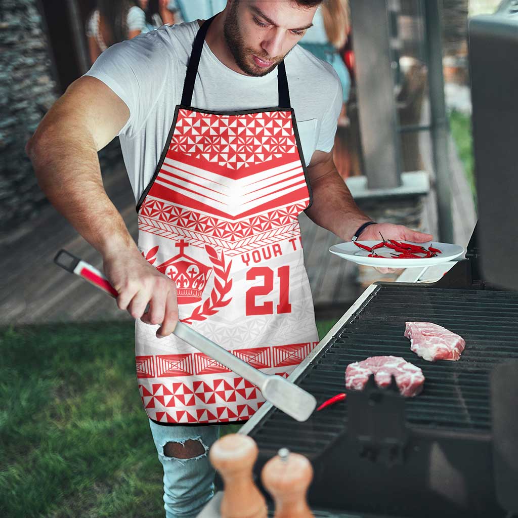 Custom Mate Ma'a Tonga Heritage Apron Pacific Tribal Rugby White Edition - Polynesian Pride