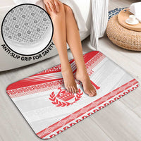 Custom Mate Ma'a Tonga Heritage Bathroom Set Pacific Tribal Rugby White Edition - Polynesian Pride