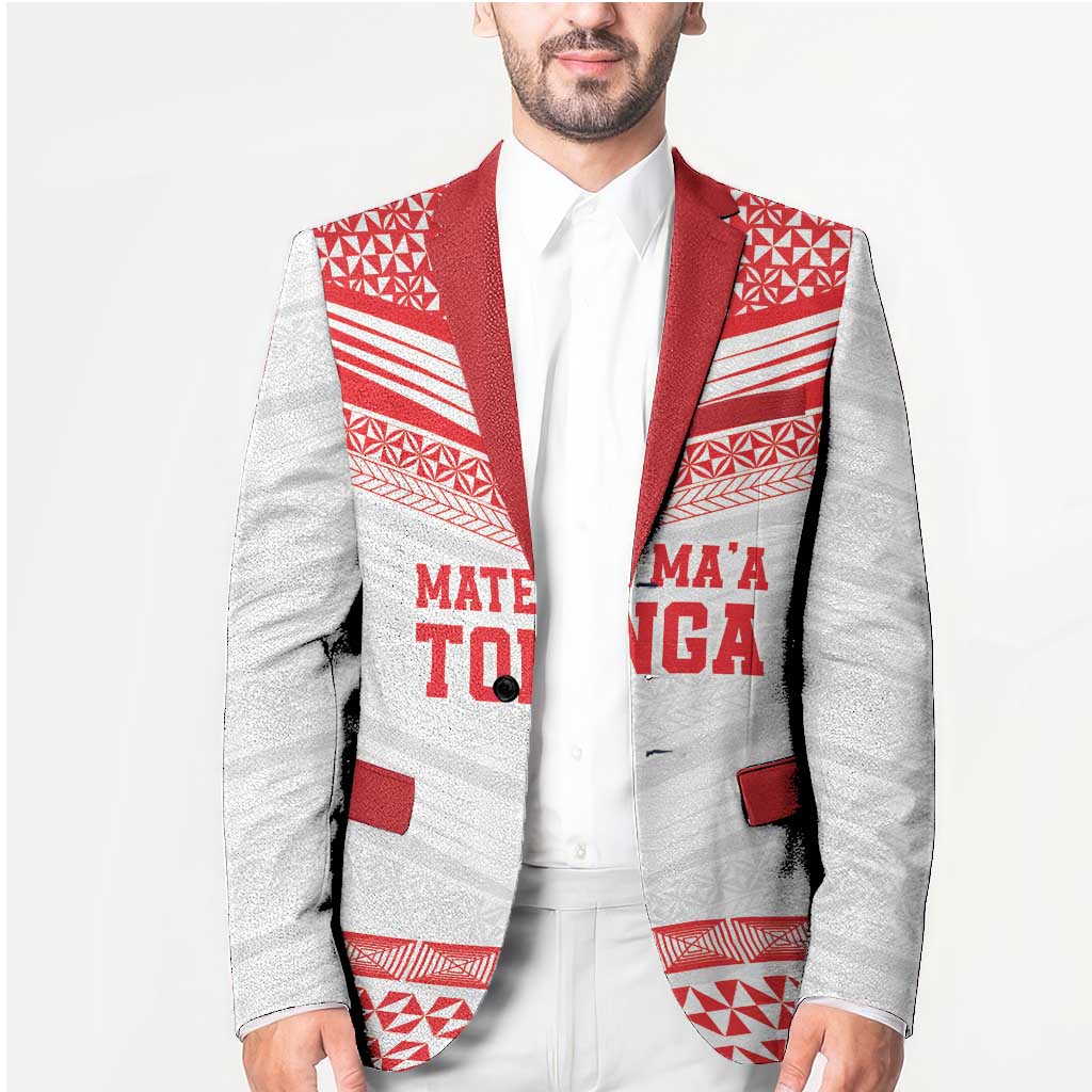 Custom Mate Ma'a Tonga Heritage Blazer Pacific Tribal Rugby White Edition - Polynesian Pride