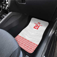 Custom Mate Ma'a Tonga Heritage Car Mats Pacific Tribal Rugby White Edition - Polynesian Pride