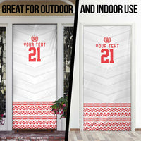 Custom Mate Ma'a Tonga Heritage Door Cover Pacific Tribal Rugby White Edition - Polynesian Pride