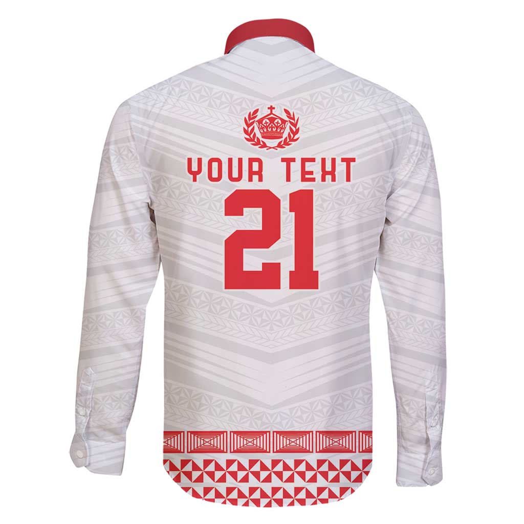 Custom Mate Ma'a Tonga Heritage Family Matching Long Sleeve Bodycon Dress and Hawaiian Shirt Pacific Tribal Rugby White Edition - Polynesian Pride