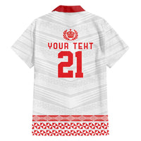 Custom Mate Ma'a Tonga Heritage Family Matching Puletasi and Hawaiian Shirt Pacific Tribal Rugby White Edition - Polynesian Pride
