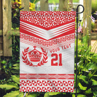Custom Mate Ma'a Tonga Heritage Garden Flag Pacific Tribal Rugby White Edition - Polynesian Pride