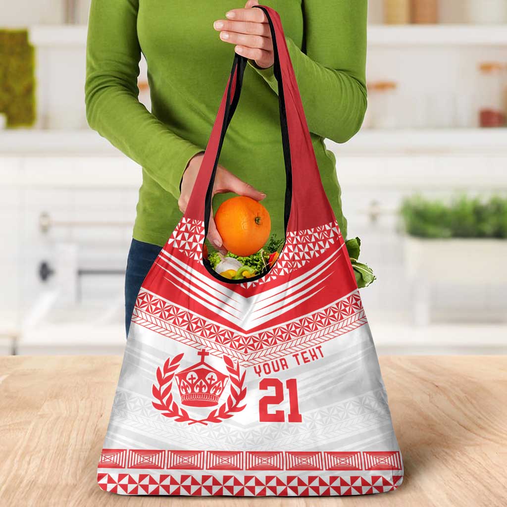 Custom Mate Ma'a Tonga Heritage Grocery Bag Pacific Tribal Rugby White Edition - Polynesian Pride