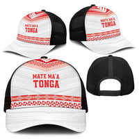 Mate Ma'a Tonga Heritage Mesh Trucker Cap Pacific Tribal Rugby White Edition - Polynesian Pride
