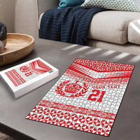 Custom Mate Ma'a Tonga Heritage Puzzle Pacific Tribal Rugby White Edition - Polynesian Pride