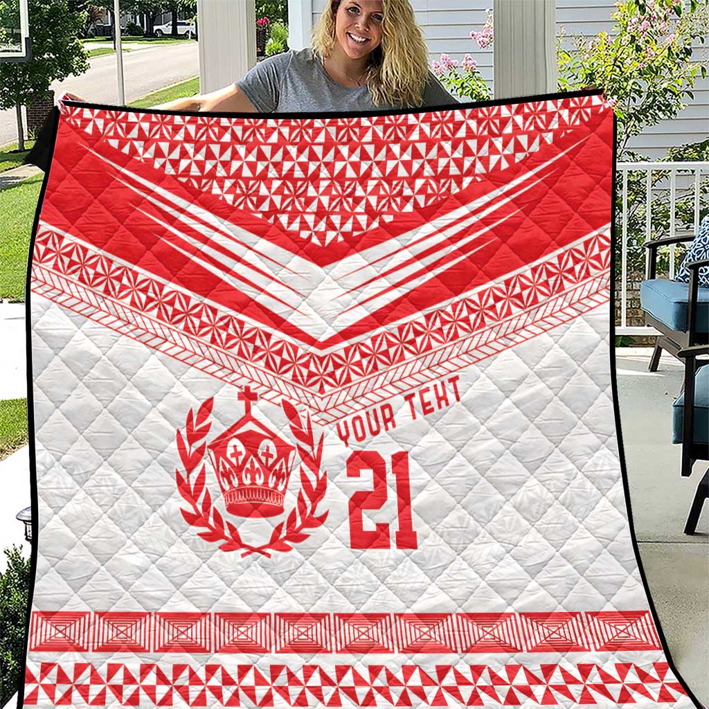 Custom Mate Ma'a Tonga Heritage Quilt Pacific Tribal Rugby White Edition - Polynesian Pride