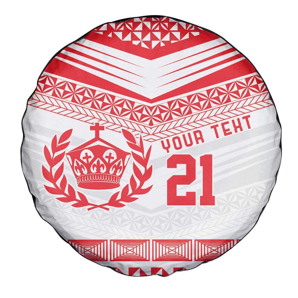 Custom Mate Ma'a Tonga Heritage Spare Tire Cover Pacific Tribal Rugby White Edition - Polynesian Pride