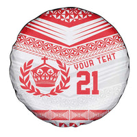 Custom Mate Ma'a Tonga Heritage Spare Tire Cover Pacific Tribal Rugby White Edition - Polynesian Pride