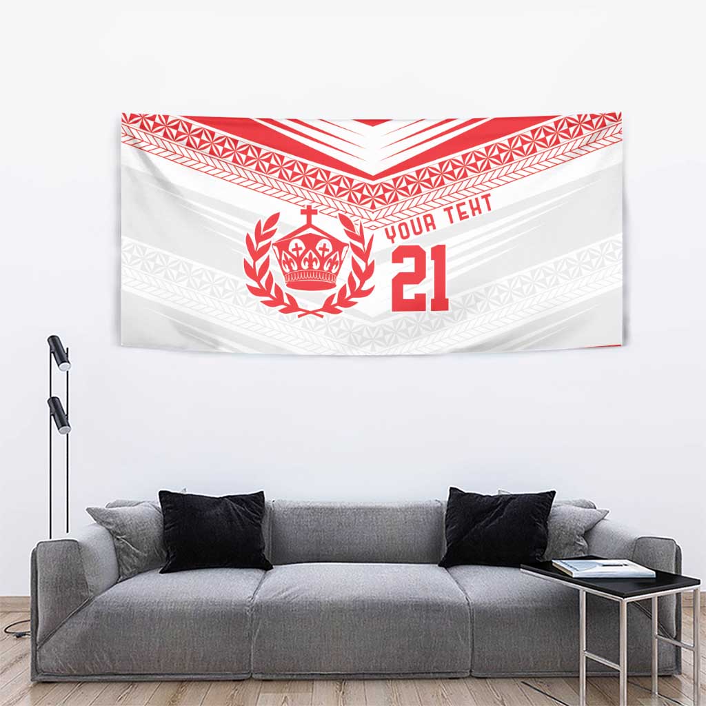 Custom Mate Ma'a Tonga Heritage Tapestry Pacific Tribal Rugby White Edition - Polynesian Pride