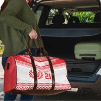 Custom Mate Ma'a Tonga Heritage Travel Bag Pacific Tribal Rugby White Edition - Polynesian Pride