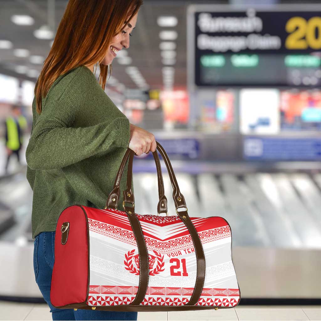 Custom Mate Ma'a Tonga Heritage Travel Bag Pacific Tribal Rugby White Edition - Polynesian Pride