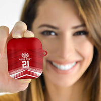 Custom Pacific Rugby Spirit AirPods Case Tonga Ngatu Pride Red Edition - Polynesian Pride