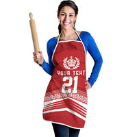 Custom Pacific Rugby Spirit Apron Tonga Ngatu Pride Red Edition - Polynesian Pride