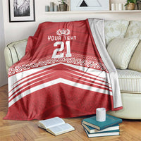 Custom Pacific Rugby Spirit Blanket Tonga Ngatu Pride Red Edition - Polynesian Pride