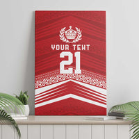 Custom Pacific Rugby Spirit Canvas Wall Art Tonga Ngatu Pride Red Edition - Polynesian Pride