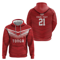 Custom Pacific Rugby Spirit Hoodie Tonga Ngatu Pride Red Edition - Polynesian Pride