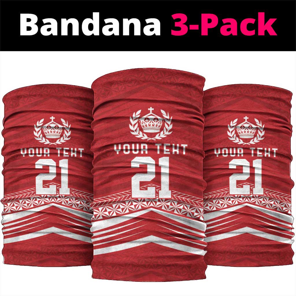 Custom Pacific Rugby Spirit Neck Gaiter Tonga Ngatu Pride Red Edition - Polynesian Pride