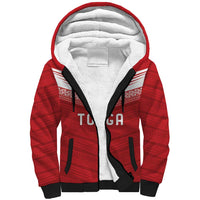 Custom Pacific Rugby Spirit Sherpa Hoodie Tonga Ngatu Pride Red Edition - Polynesian Pride